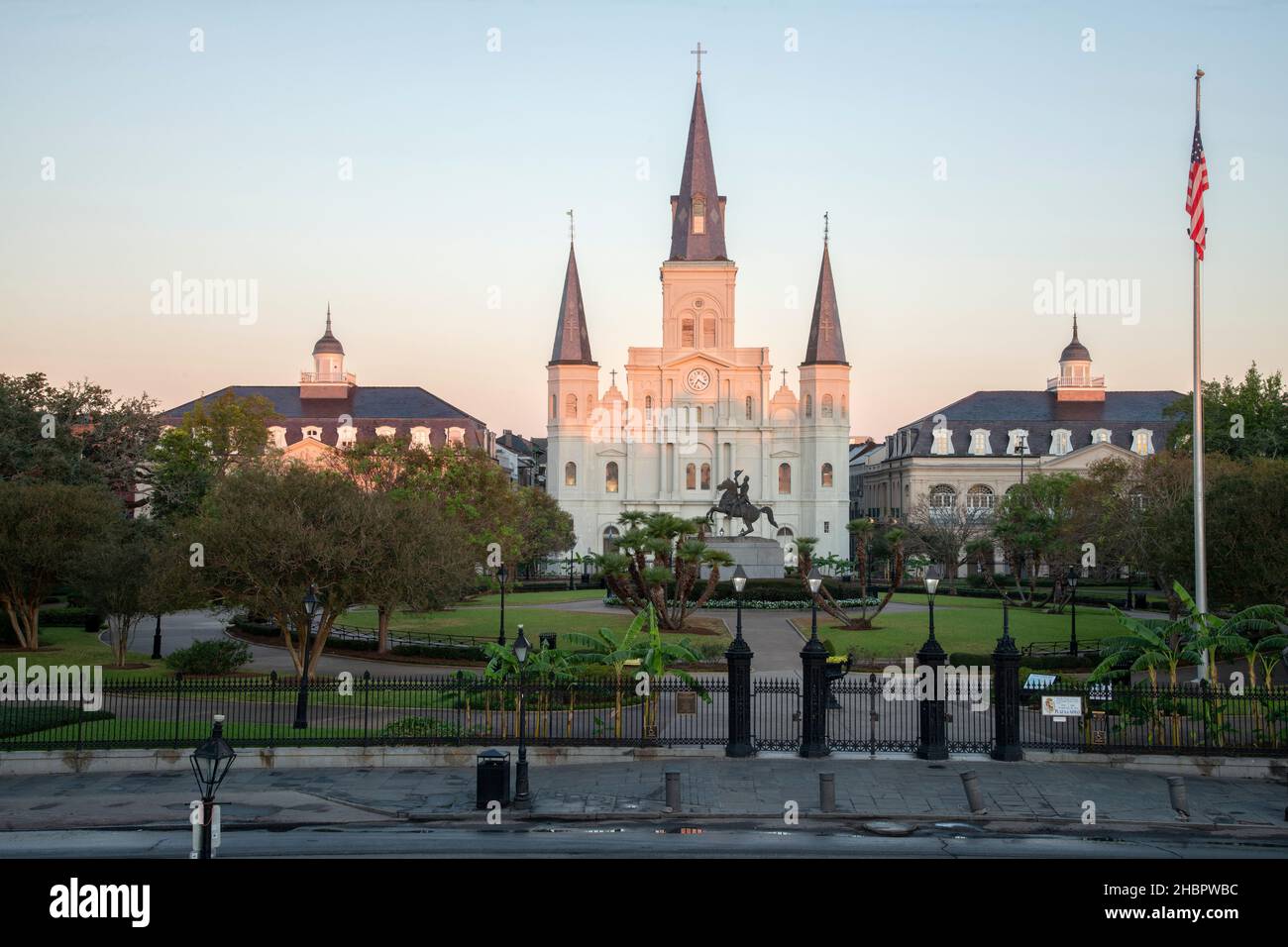 États-Unis, Sud, Louisiane, la Nouvelle-Orléans, Jackson Square,Cathédrale Saint-Louis, *** Légende locale *** Etats-Unis, Sud, Louisiane, Nouvelle-Orléans, Jackson Square,St. Banque D'Images