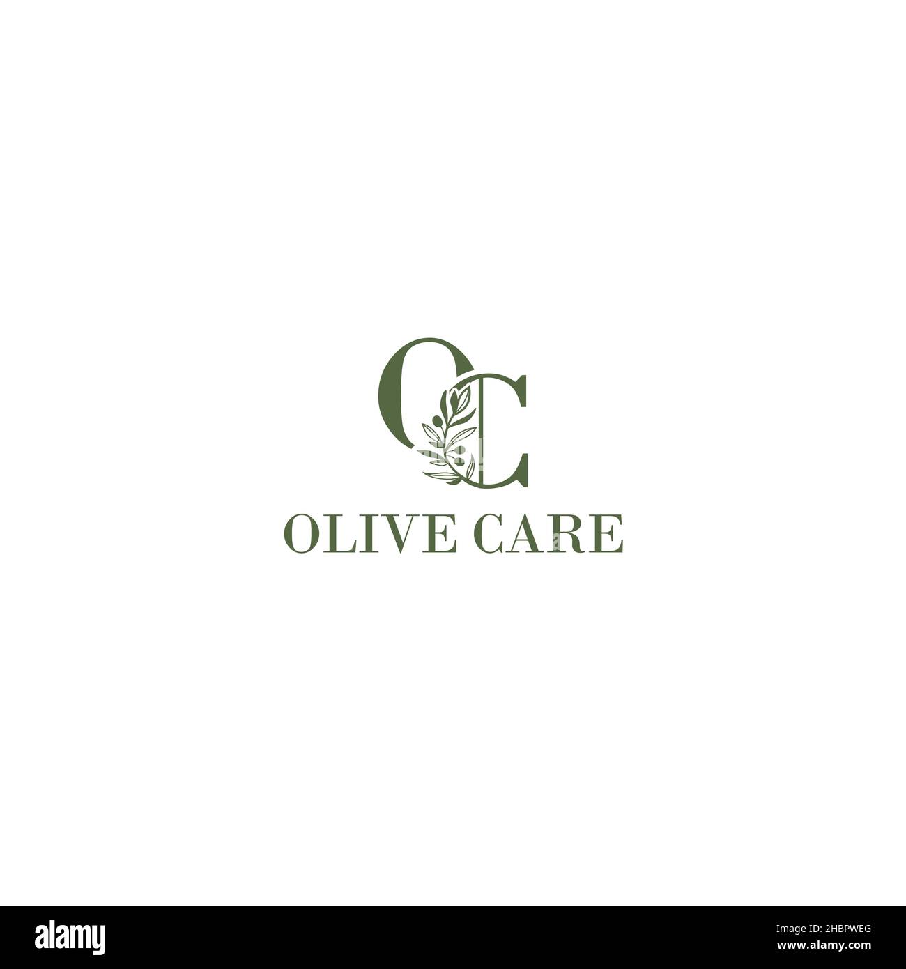 Design minimaliste du logo OC Olive Care Illustration de Vecteur