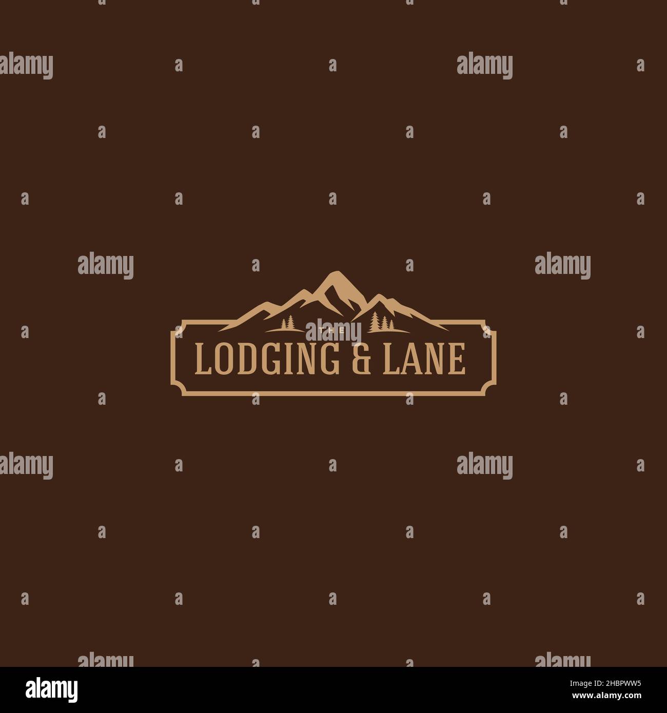 Design minimaliste Lodging et logo Lane Illustration de Vecteur
