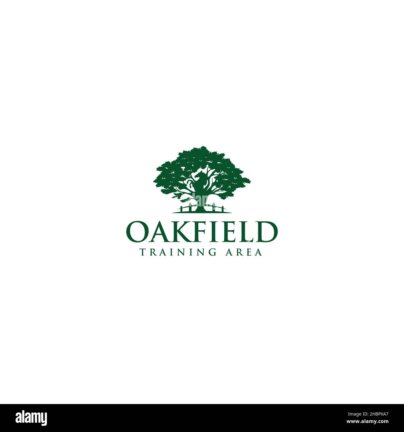 Design minimaliste de la zone d'entraînement Oak Field Illustration de Vecteur