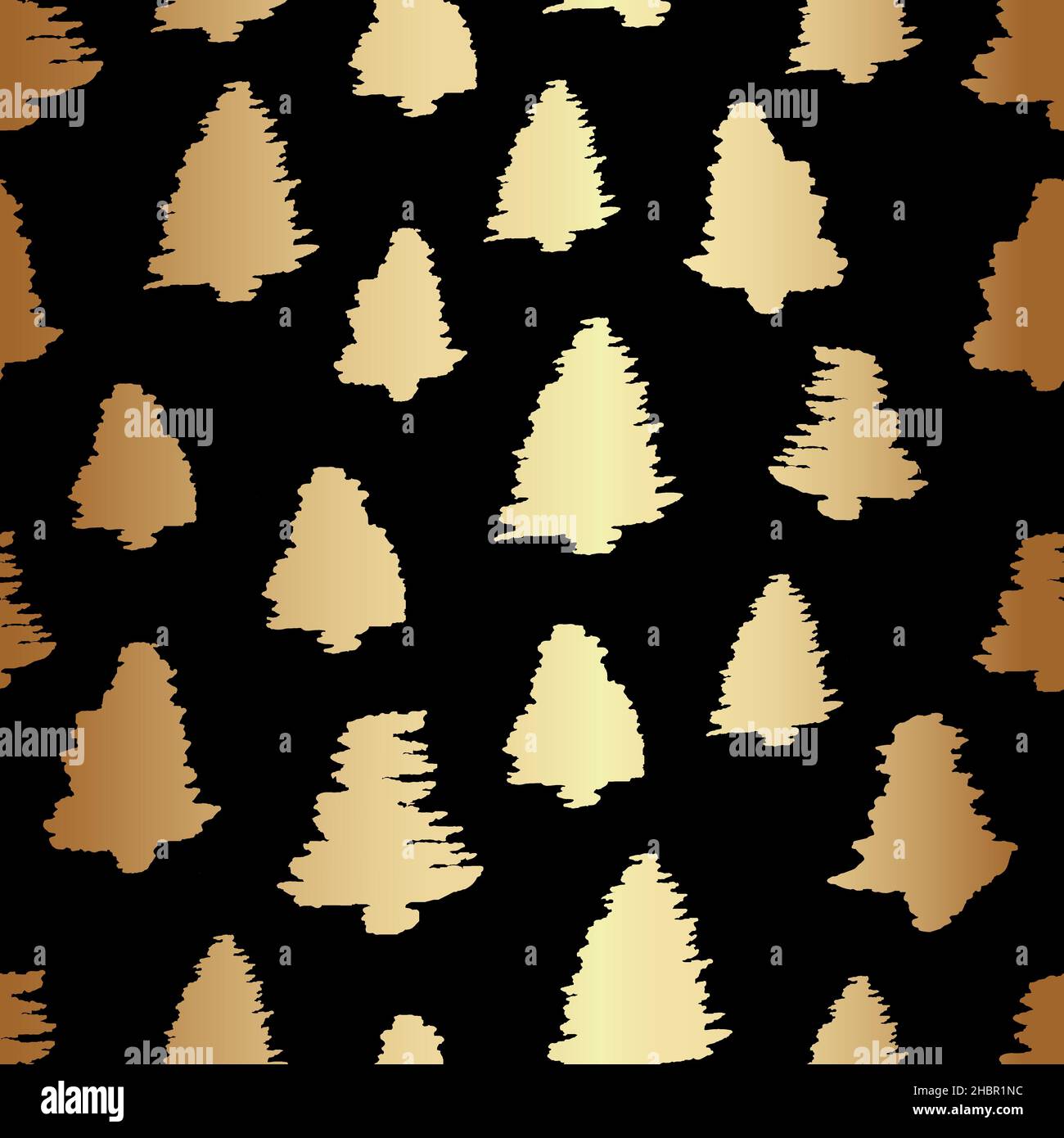Motif de Noël doré sans fin sur fond noir Illustration de Vecteur