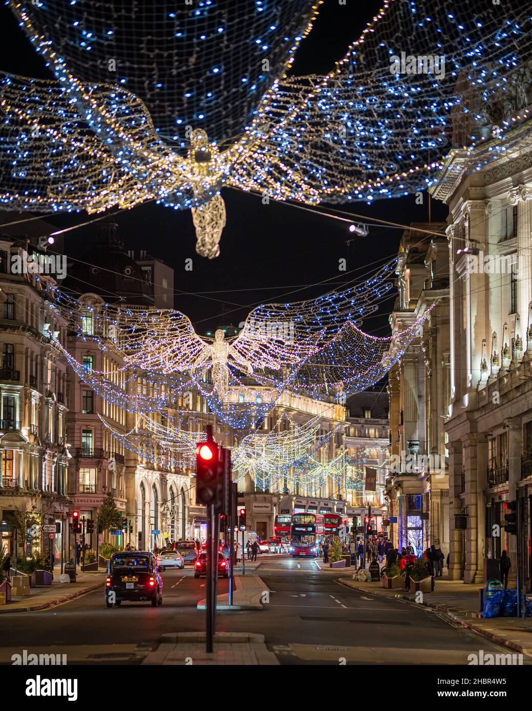 Regents Street, Christmas Lights à Londres, 2021 Banque D'Images