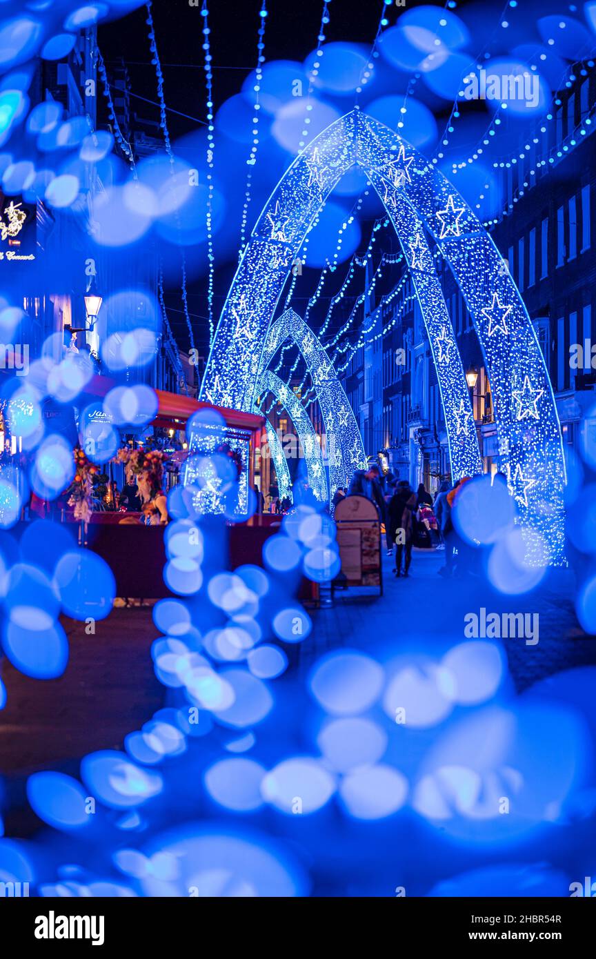 South Molton Street, Christmas Lights à Londres, 2021 Banque D'Images