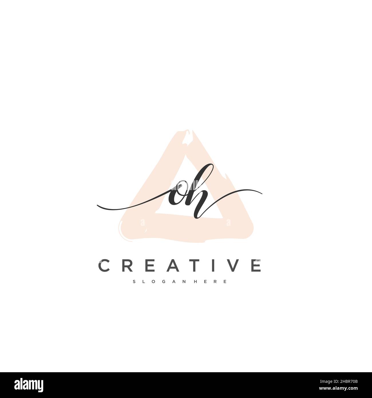 OH écriture initiale modèle géométrique minimaliste logo art vectoriel, logo pour la beauté d'affaires, la mode, et d'autres art Illustration de Vecteur