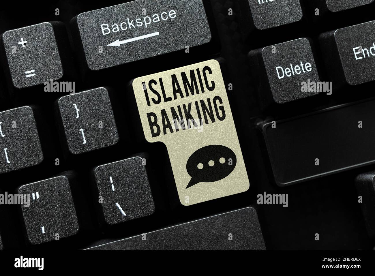 Légende du texte présentant la banque islamique.Mot écrit sur le ...