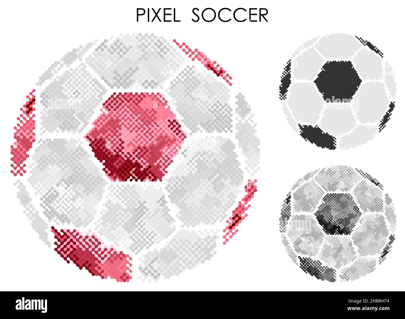 Icône pixel du ballon de sport pour le football.Équipement de sport.Compétition de football classique.Vecteur abstrait isolé sur fond blanc Illustration de Vecteur