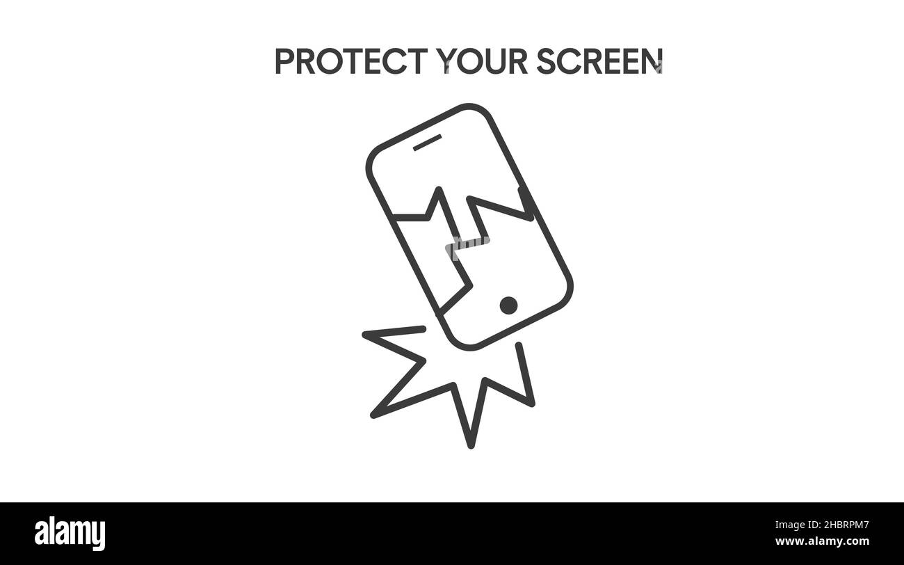 Protégez votre icône d'écran.Icône de rupture de smartphone.Illustration plane isolée vectorielle Illustration de Vecteur