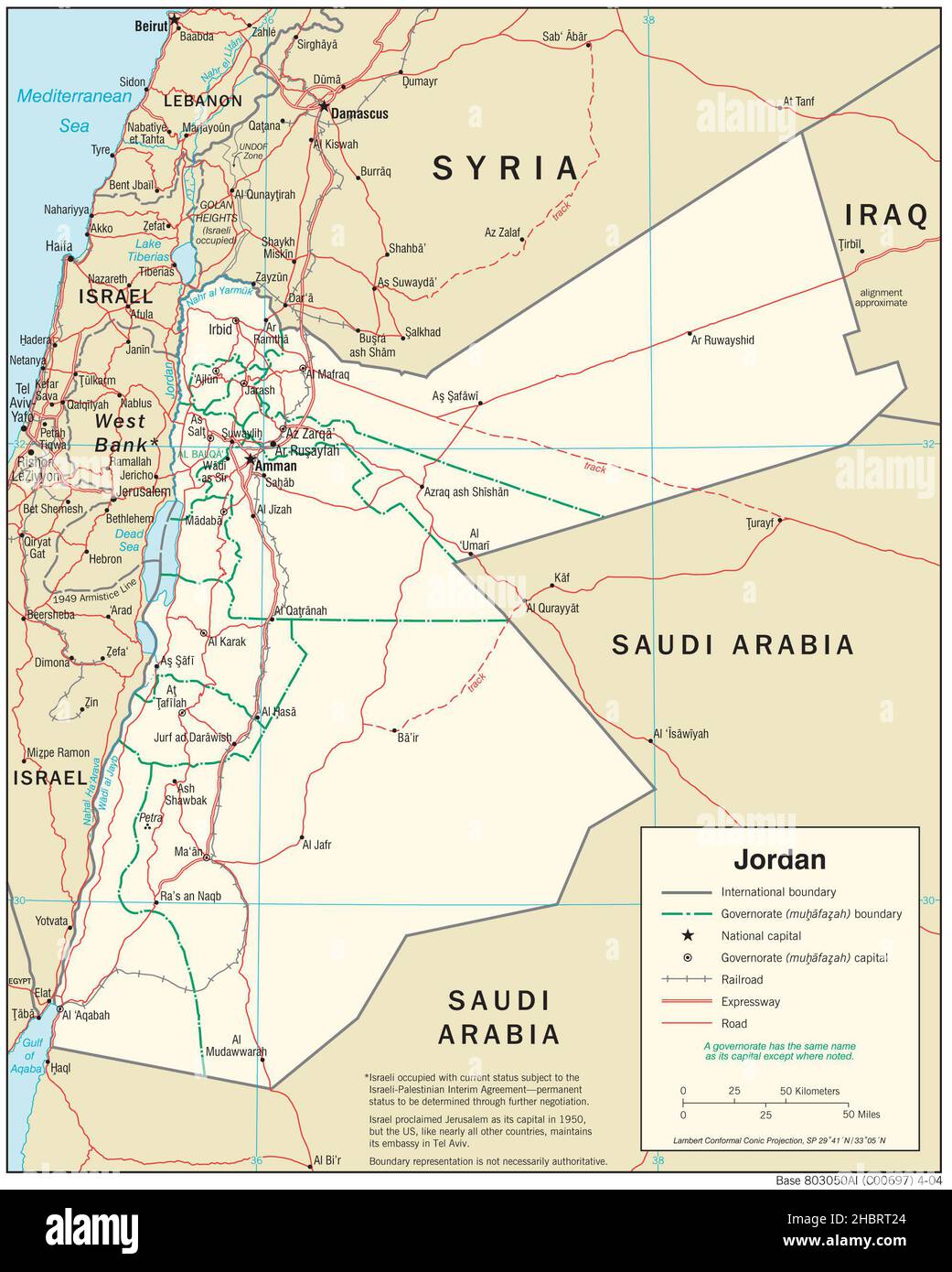 Système de transport en Jordanie, 2004 Banque D'Images