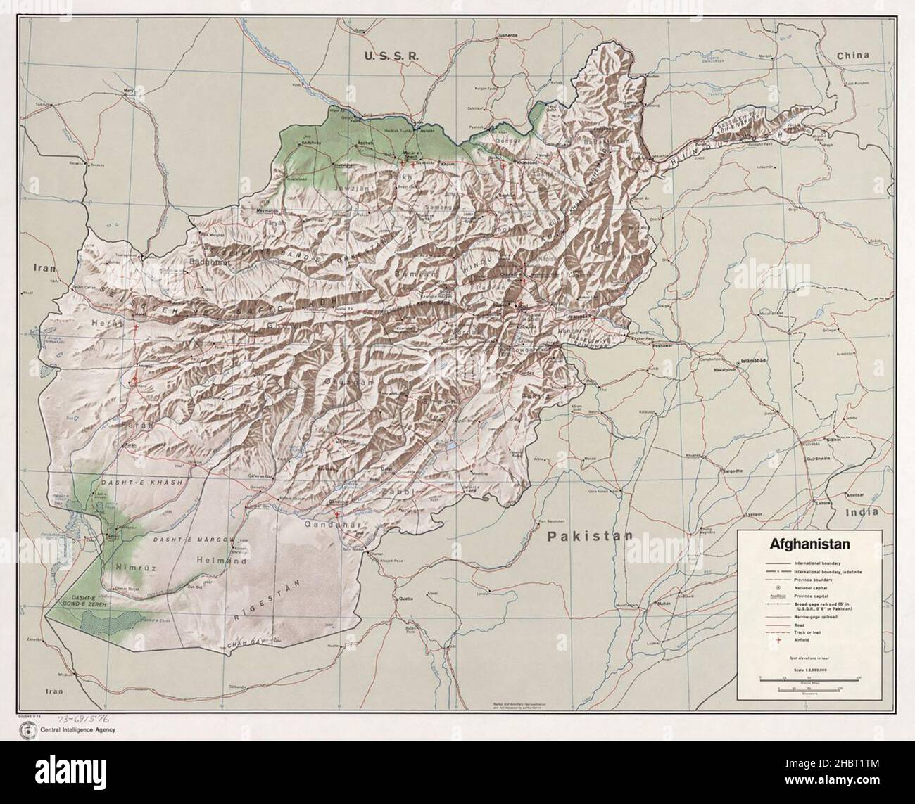1971 carte de l'Afghanistan Banque D'Images