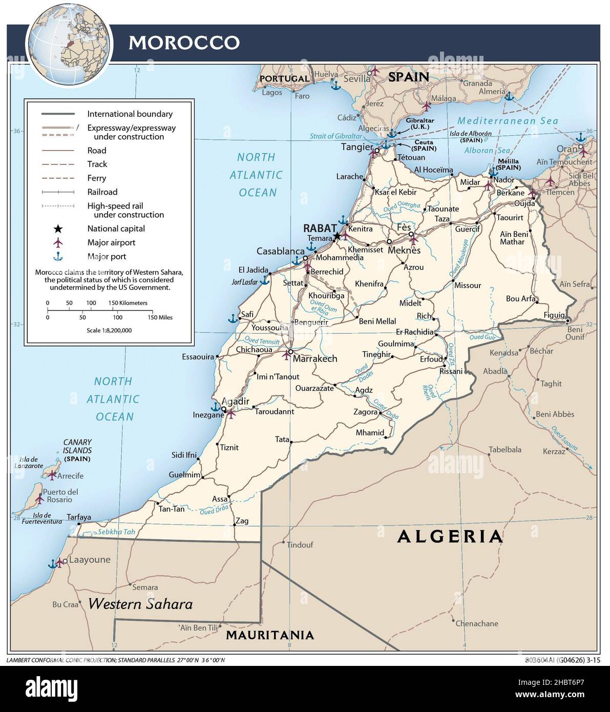 Système de transport au Maroc, 2015 Banque D'Images