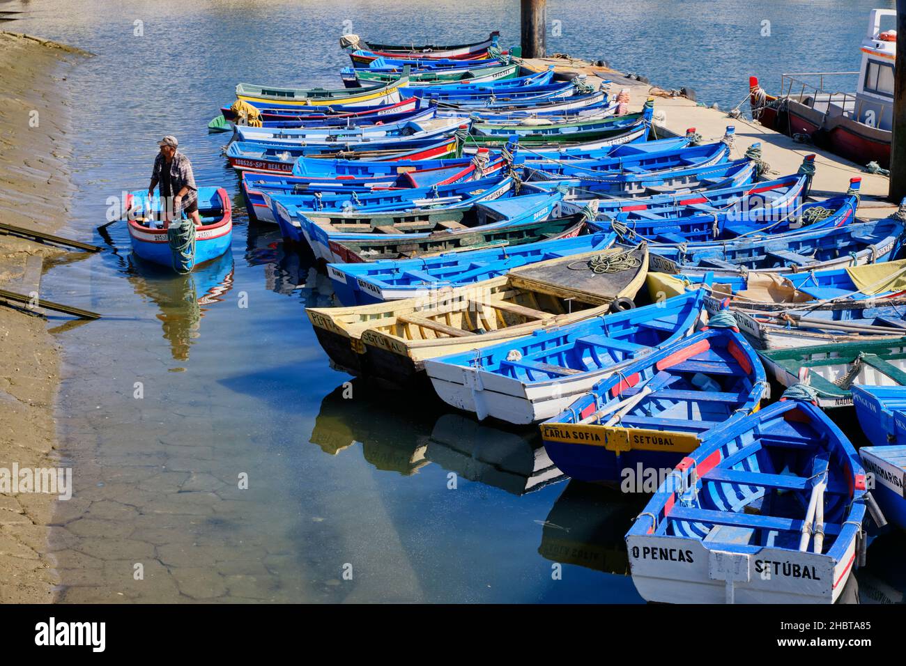 Bateaux de pêche traditionnels.Setubal, Portugal Banque D'Images