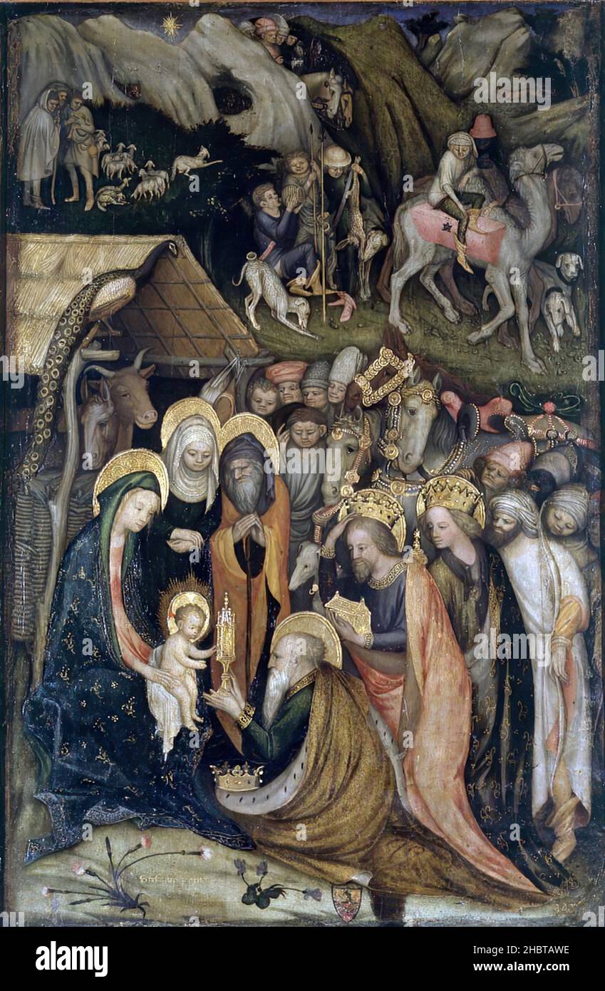 Adorazione dei Magi - 1435c.- tempera su tavola 72 x 47 cm - Da Verona Stefano Banque D'Images