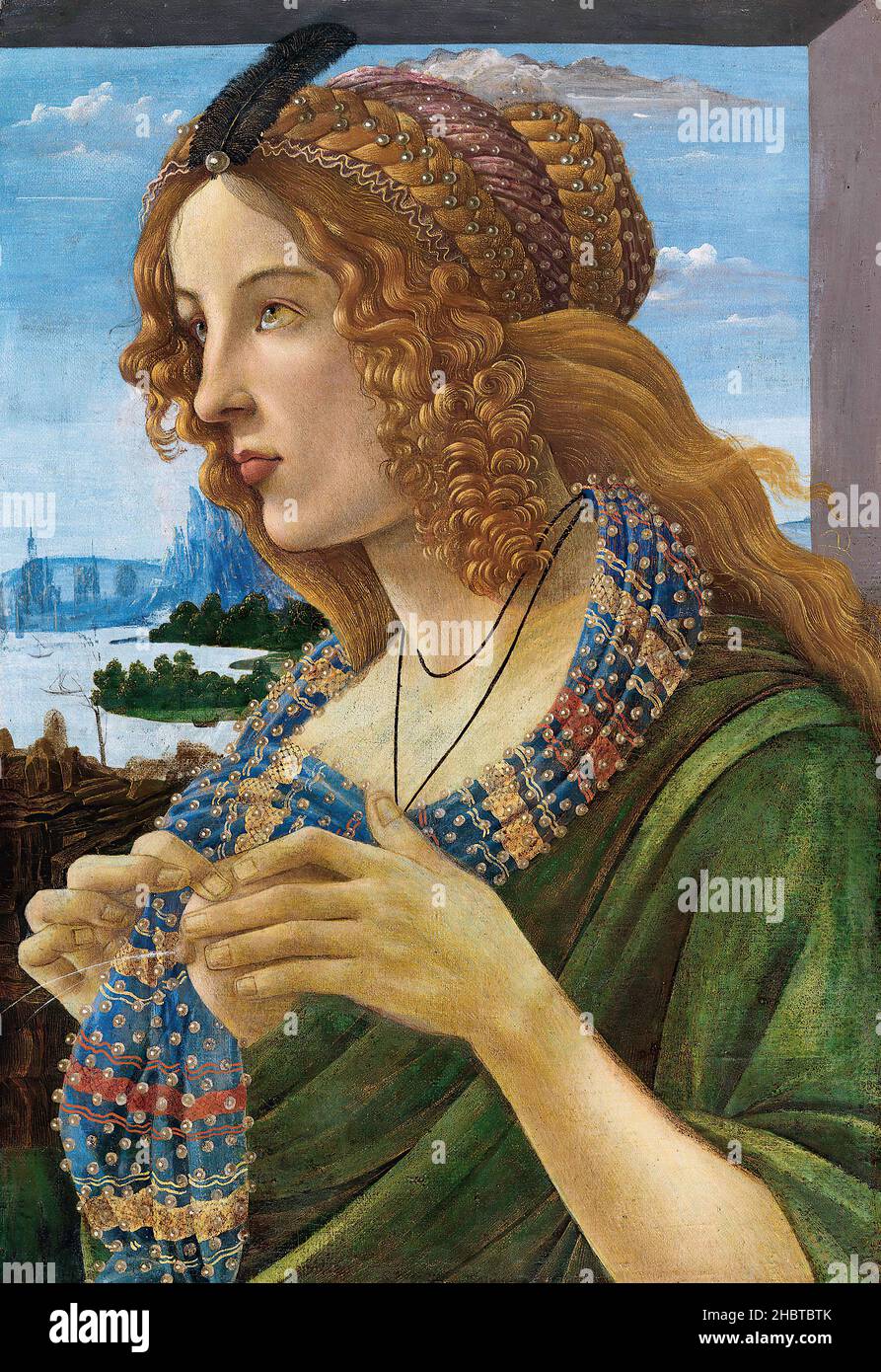 Portrait allégorique d'une dame - Simonetta Vespucci  - pas de date - huile sur toile 58,5 x 40,5 cm - Botticelli Sandro Banque D'Images