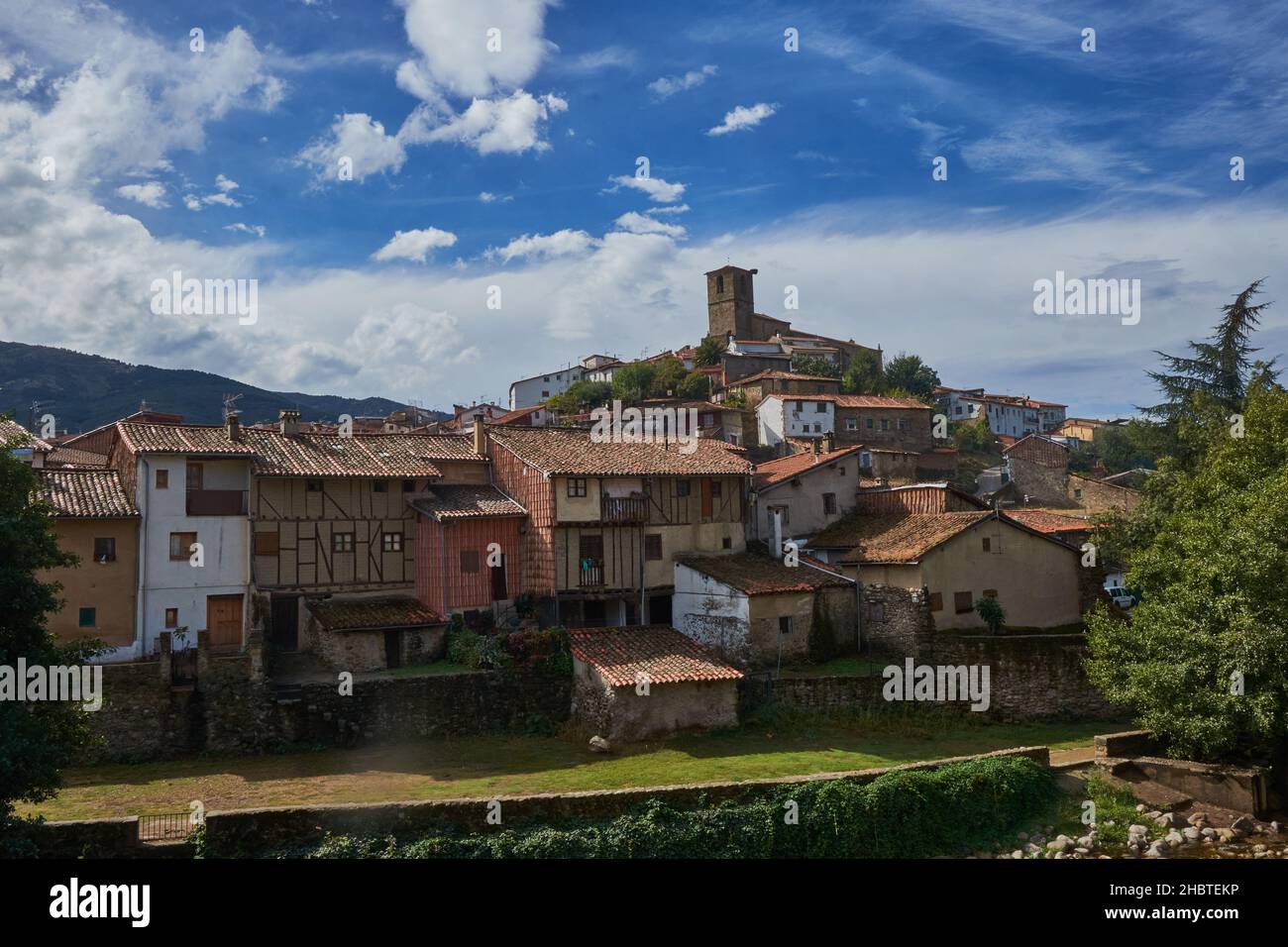 Vue sur la ville de Hervas à Caceres, Espagne Banque D'Images