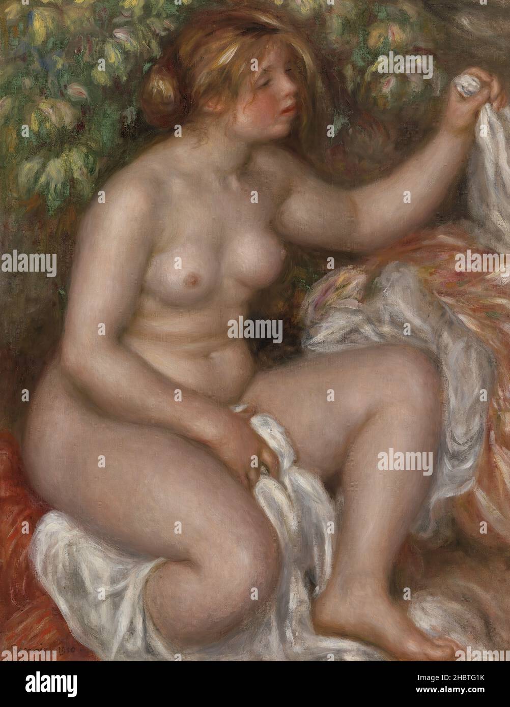 La Sortie du bain - 1910 - huile sur toile 94,5 x 75,2 cm - Renoir Auguste Banque D'Images