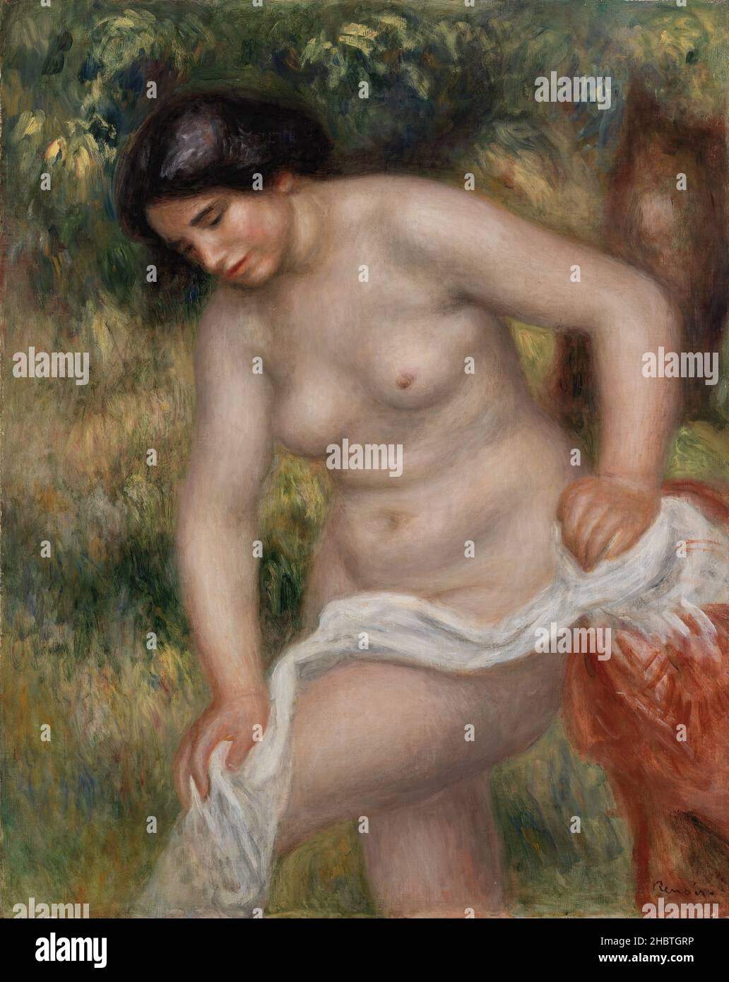 Baigneuse s'esonyant - 1908c.- huile sur toile 92,5 x 74 cm - Renoir Auguste Banque D'Images