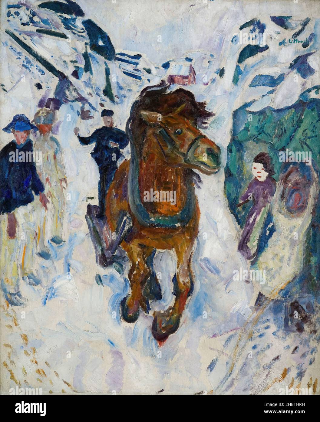 Cheval galopant - 1910_12 - huile sur toile 120 x 148 cm - Munch Edvard Banque D'Images