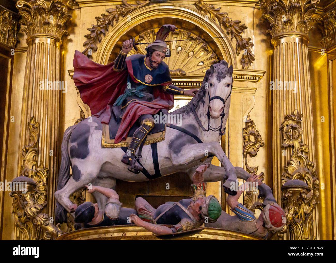 Retable Saint James le Moor-slayer, Churriguera. Banque D'Images