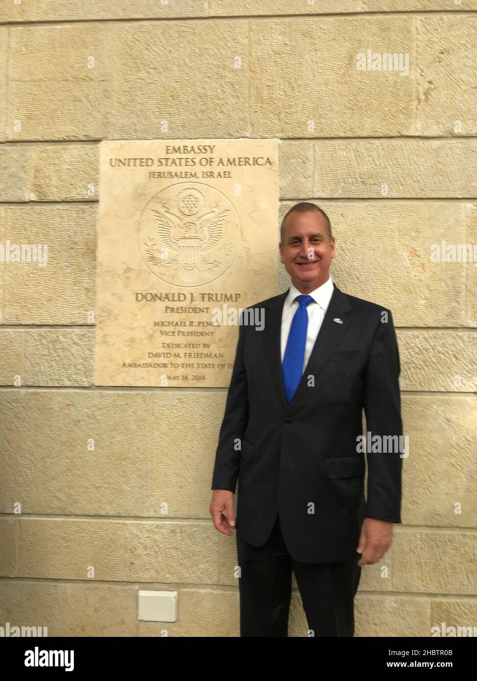 Le congressiste Mario Di­az-Balart assiste à l'ouverture de l'ambassade américaine en Israël ca.14 mai 2018 Banque D'Images