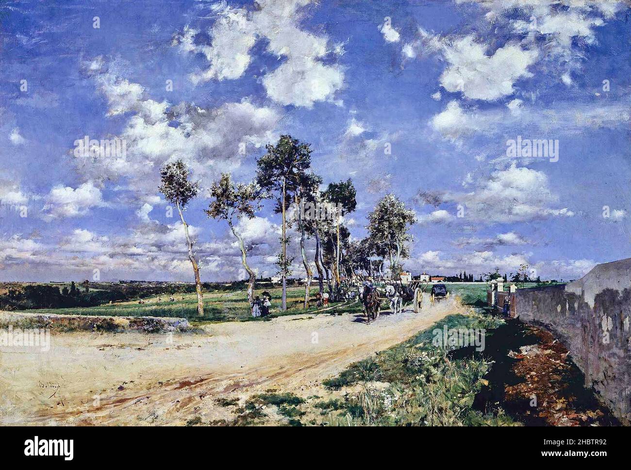 La Grand rue a Combes la ville - 1873 - huile sur toile 69,2 x 101,4 cm - Boldini Giovanni Banque D'Images