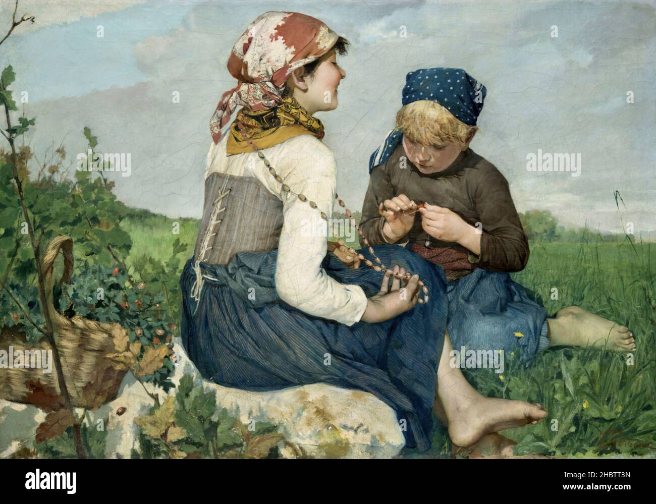 Ferroni Egisto - Collection privée - la collana - 1887 - huile sur toile 82 x 117 cm Banque D'Images
