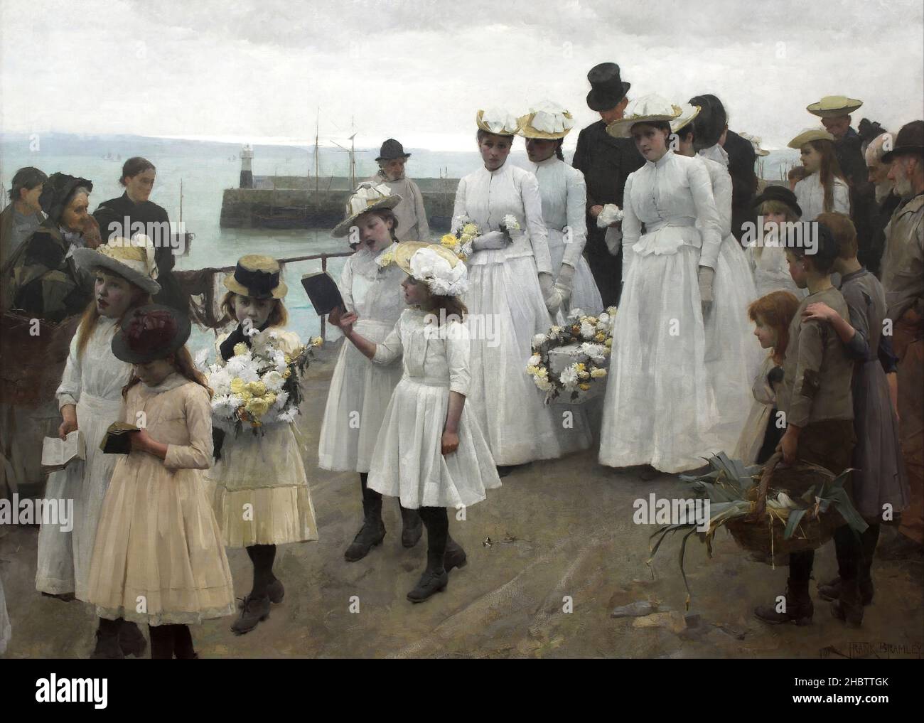 Pour de onch est le Royaume du ciel - 1891 - huile sur toile 216,6 x 287,2 cm - Bramley Frank Banque D'Images
