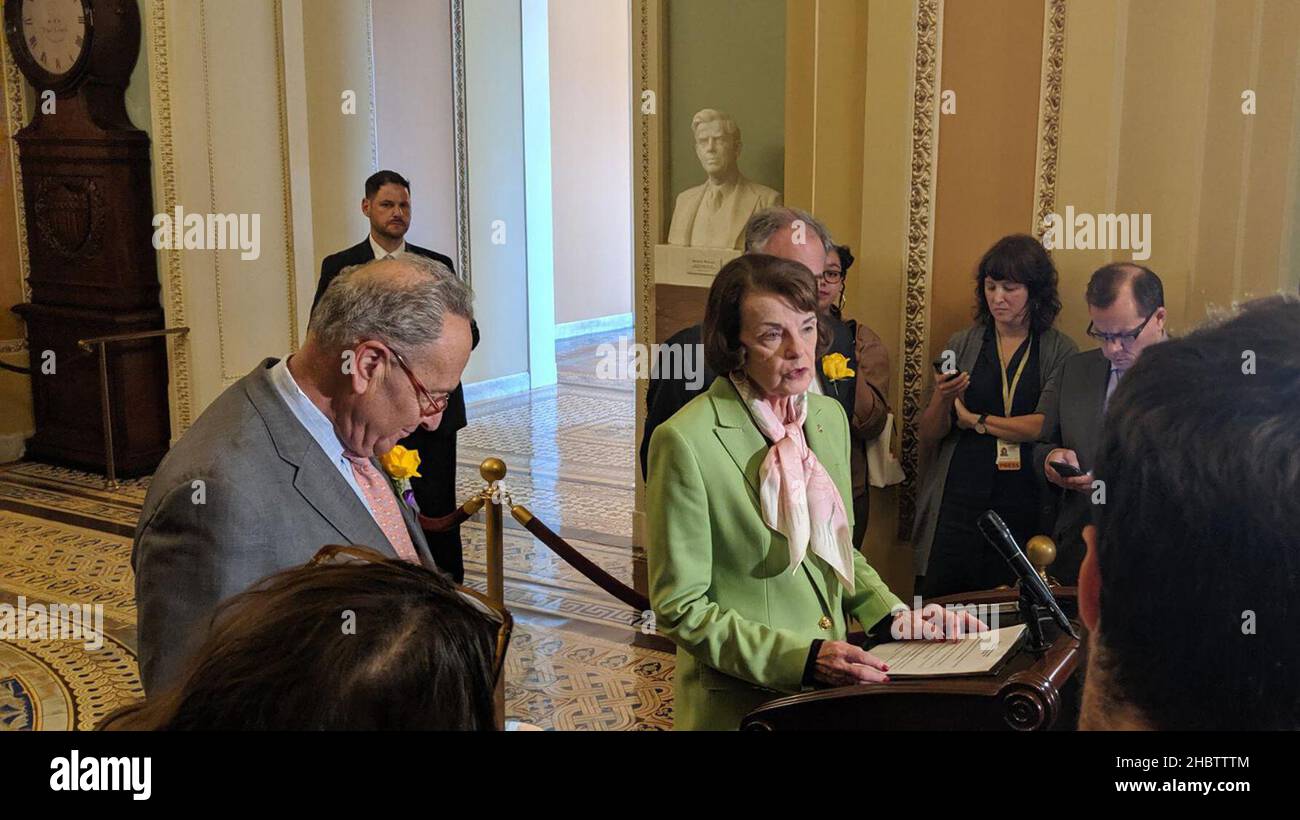 Le sénateur Dianne Feinstein a parlé de la violence par armes à feu dans les salles du Capitole des États-Unis.4 juin 2019 Banque D'Images