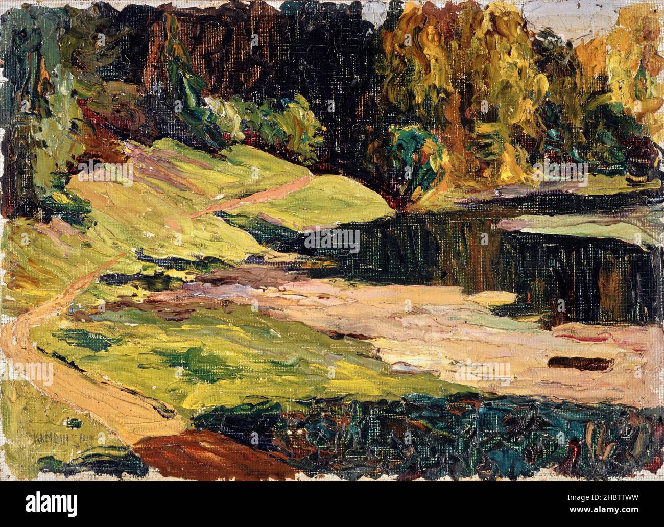 Akhtyrka, Parc - 1902c.- olio su cartone 23,7 x 32,8 cm - Kandinskij Vasilij Vasill'evič Banque D'Images