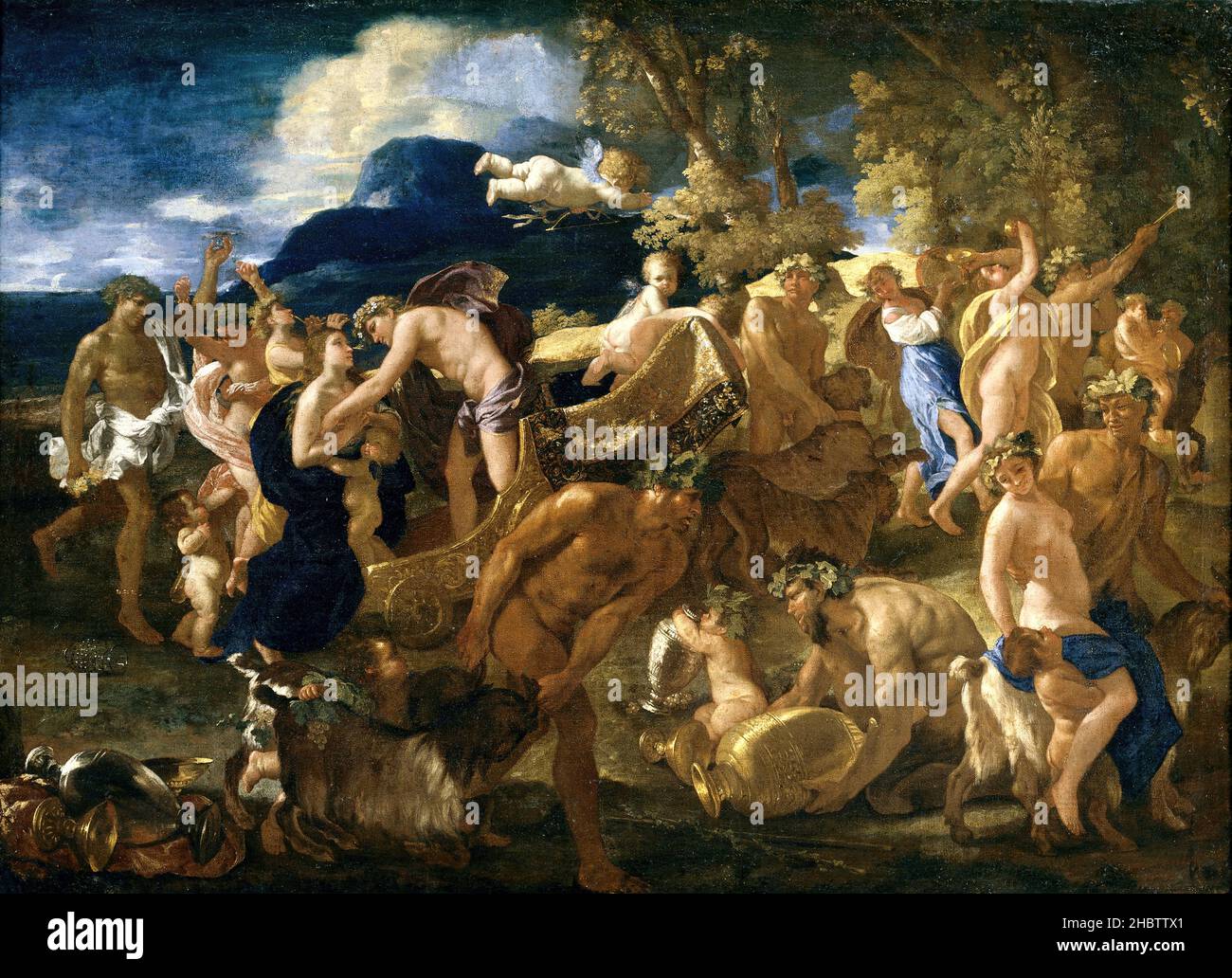 Bacanal - 1625 26 - huile sur toile 122 x 169 cm - Poussin Nicolas Banque D'Images