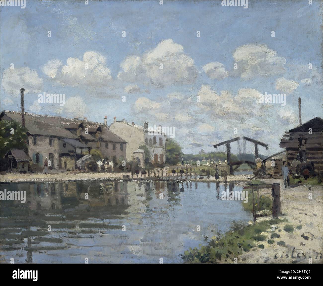 Le canal Saint Martin - 1872 - huile sur toile 38 x 46,5 cm - Sisley Alfred Banque D'Images