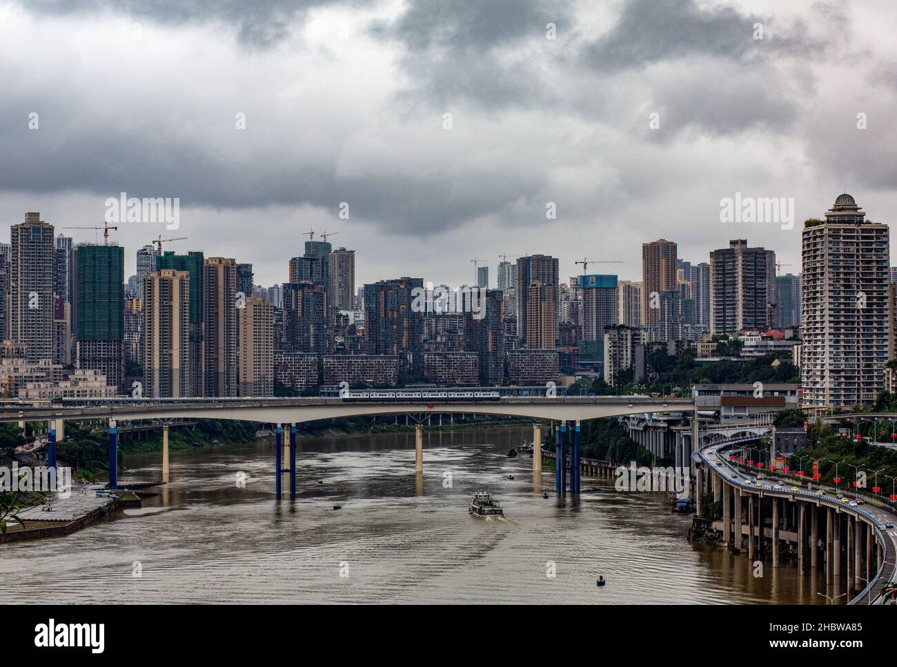 Vue panoramique sur la ville de Chongqing. République populaire de Chine 2019 Banque D'Images