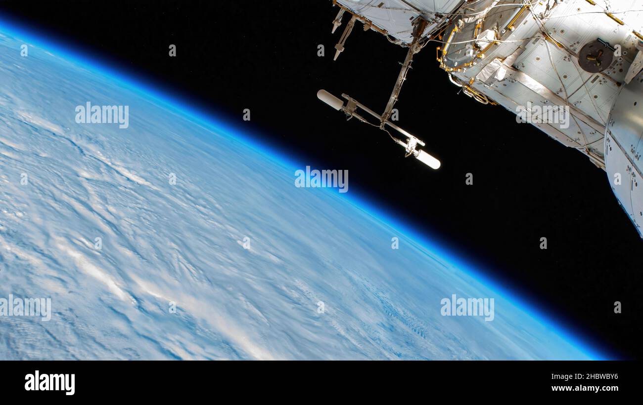 La planète Terre de nuit de l'espace Banque D'Images