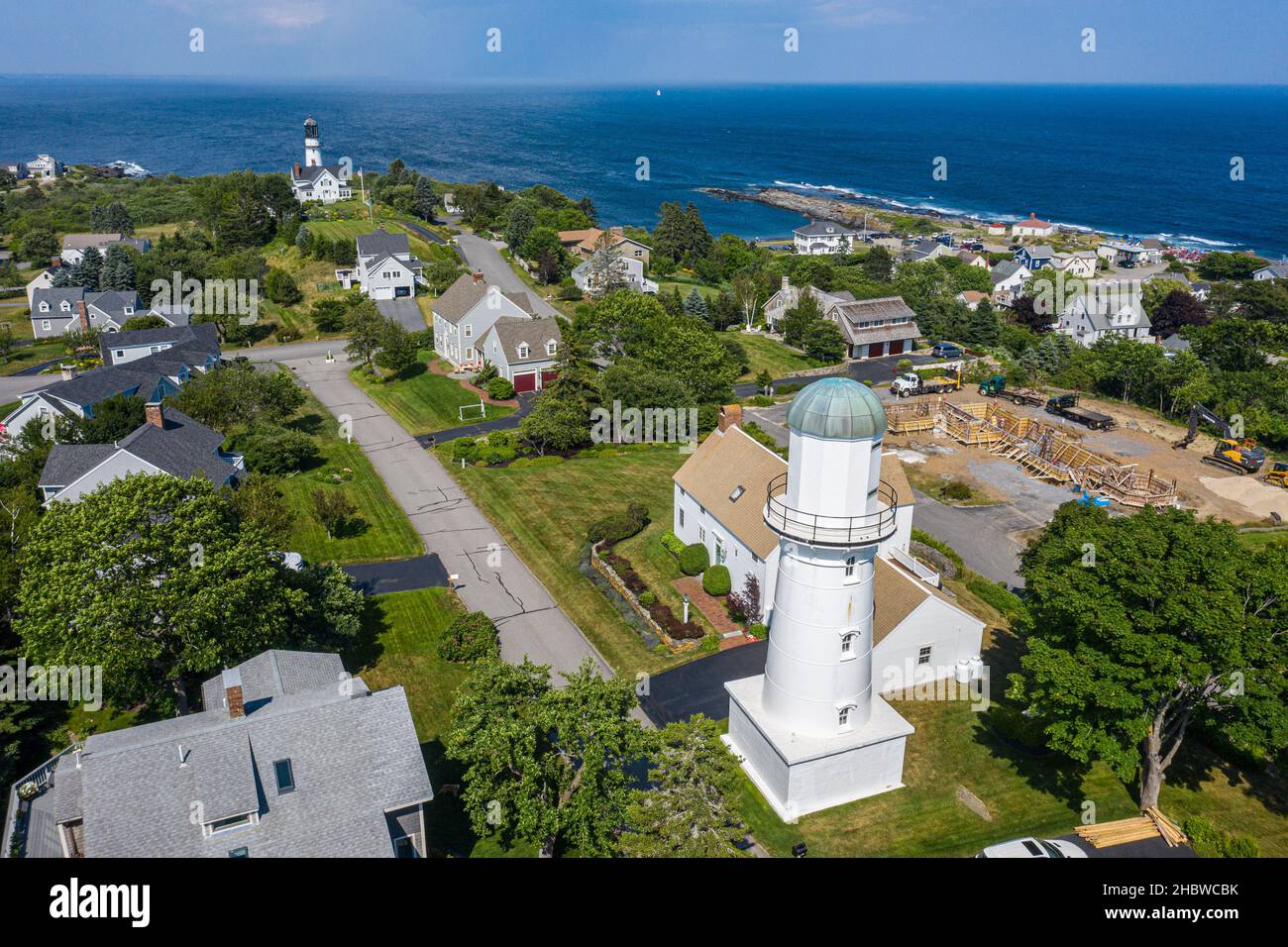 Phare Two Lights, Cape Elizabeth, Maine, États-Unis Banque D'Images