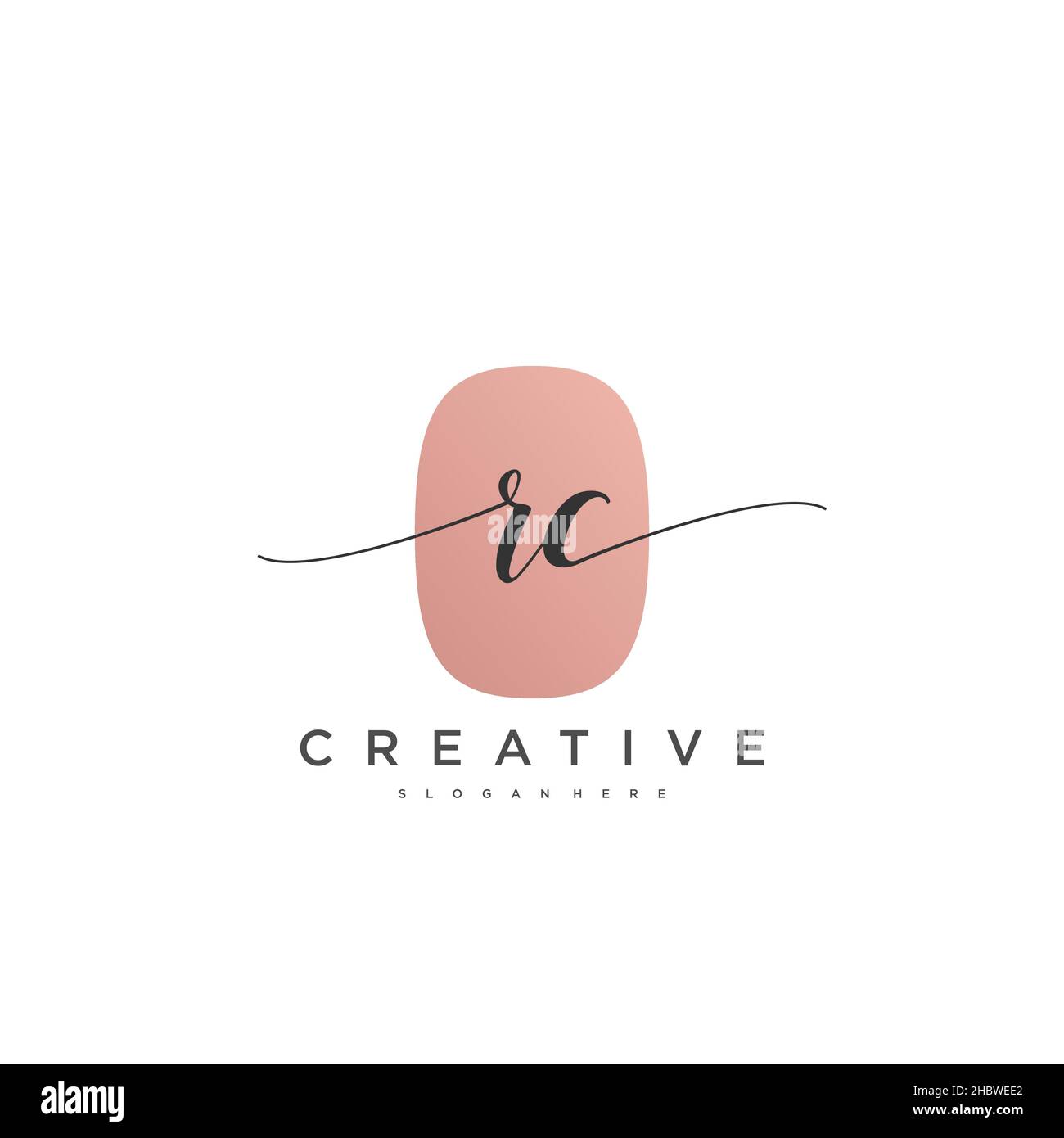 RC écriture initiale géométrique minimaliste logo modèle art vectoriel, logo pour la beauté d'affaires, la mode, et d'autres art Illustration de Vecteur