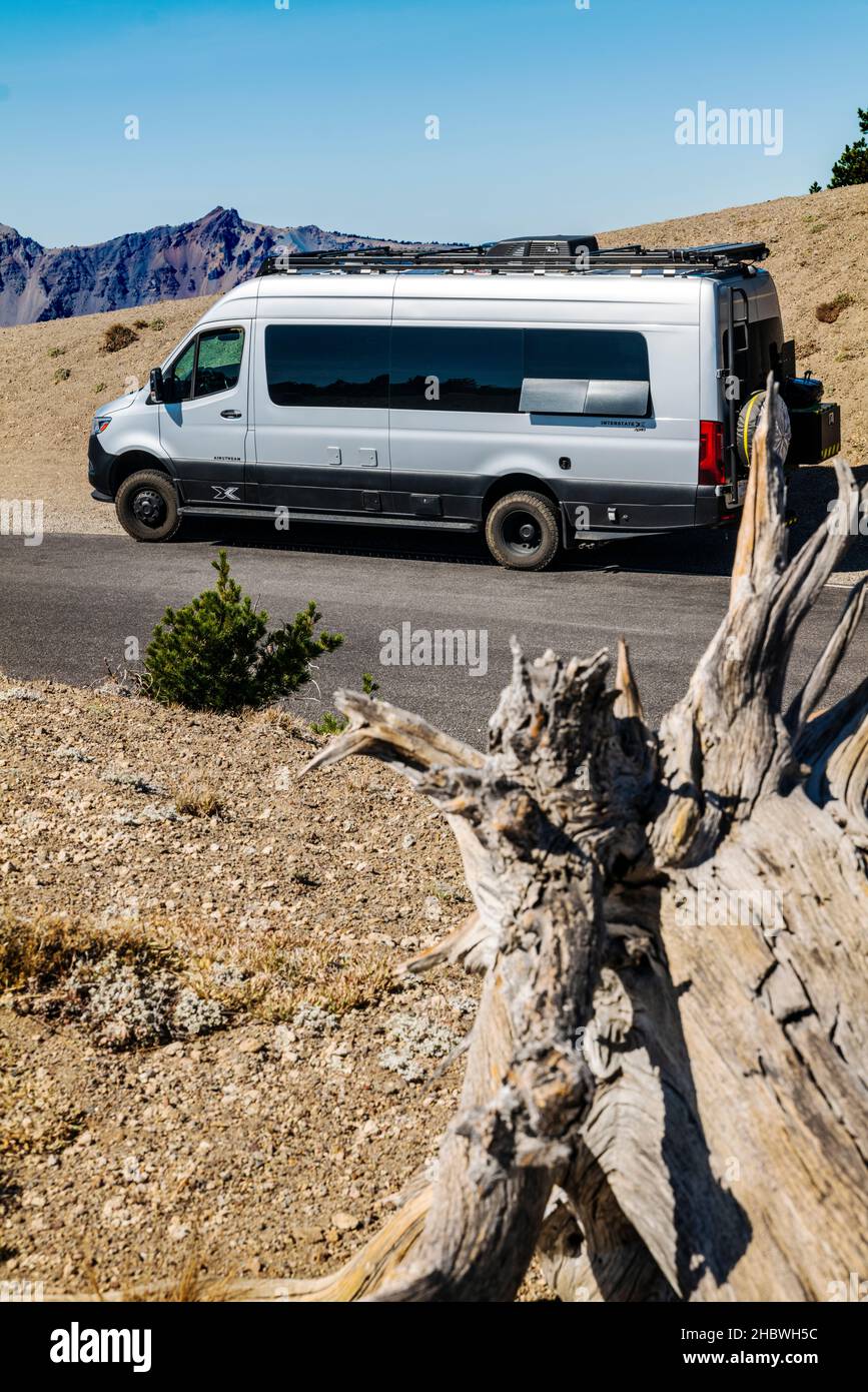 Parc national de Crater Lake ; Cascade Mountains ; est de l'Oregon ; États-Unis Banque D'Images