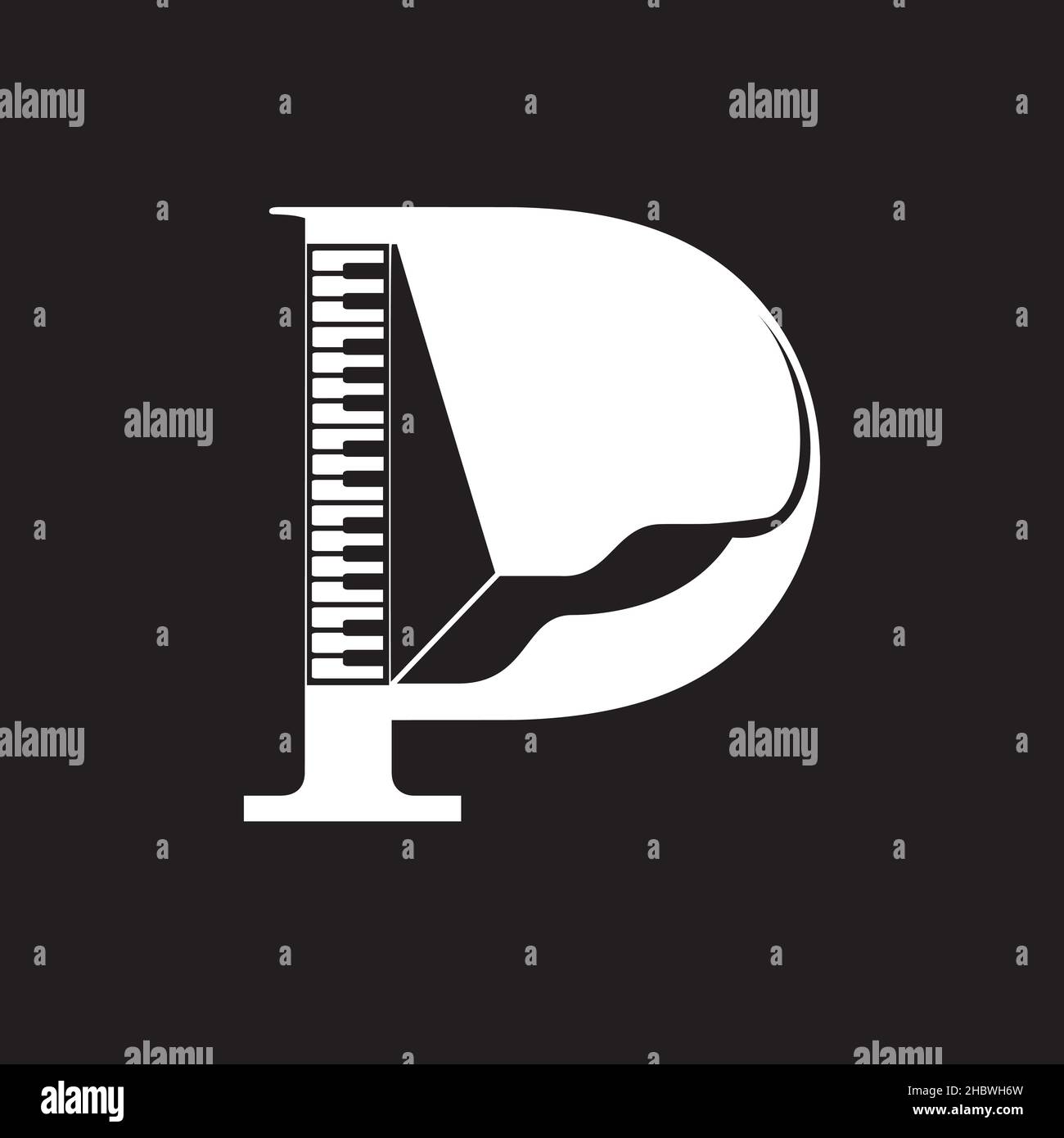 P symbole de piano à lettre Illustration de Vecteur