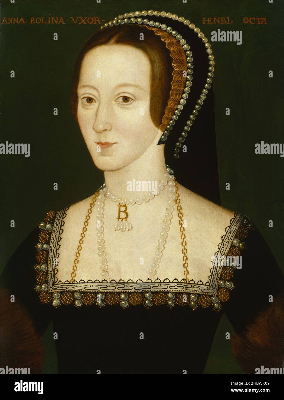 Un portrait d'Anne Boleyn, la deuxième femme du roi Henri VIII et mère de la reine Elizabeth I. Banque D'Images