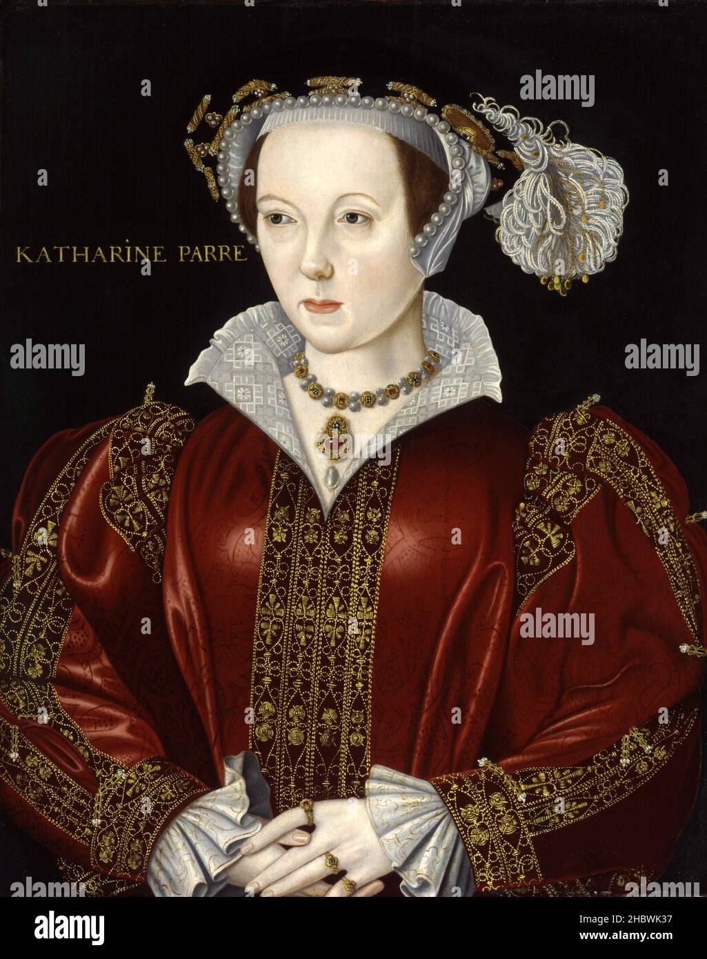 Un portrait de Catherine Parr, la sixième et dernière femme de Henri VIII Banque D'Images