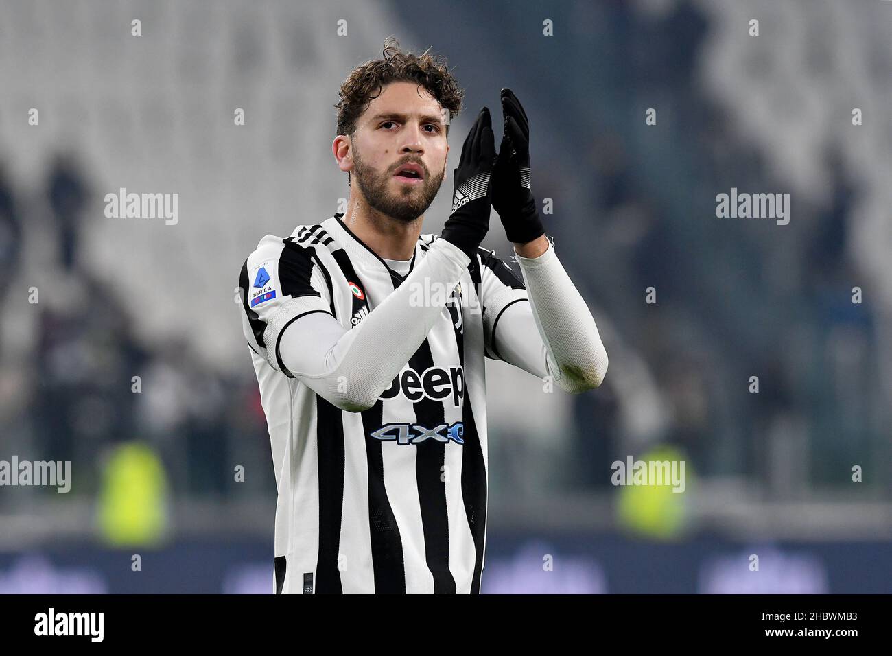 Turin, Italie.21st décembre 2021.Manuel Locatelli de Juventus FC lors de la série Un match de 2020/21 entre Juventus FC et Cagliari Calcio au stade Allianz le 21 décembre 2021 à Turin, Italie-photo ReporterTorino crédit: Agence photo indépendante/Alamy Live News Banque D'Images