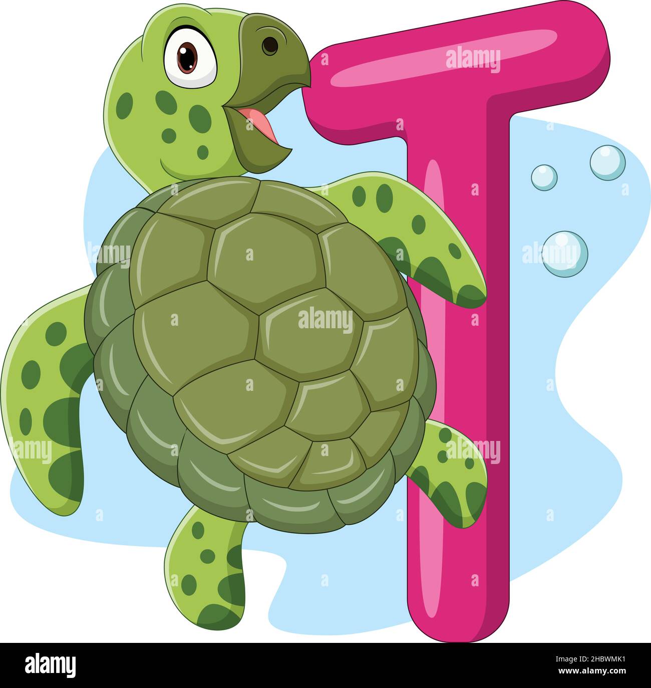 Lettre T pour tortue Illustration de Vecteur