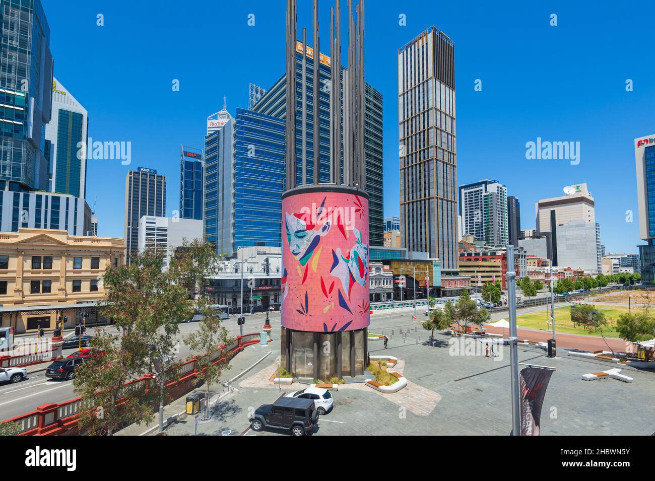 View of Yagan Square est une destination touristique populaire dans le quartier central des affaires de Perth, Australie occidentale, Australie occidentale, Australie Banque D'Images