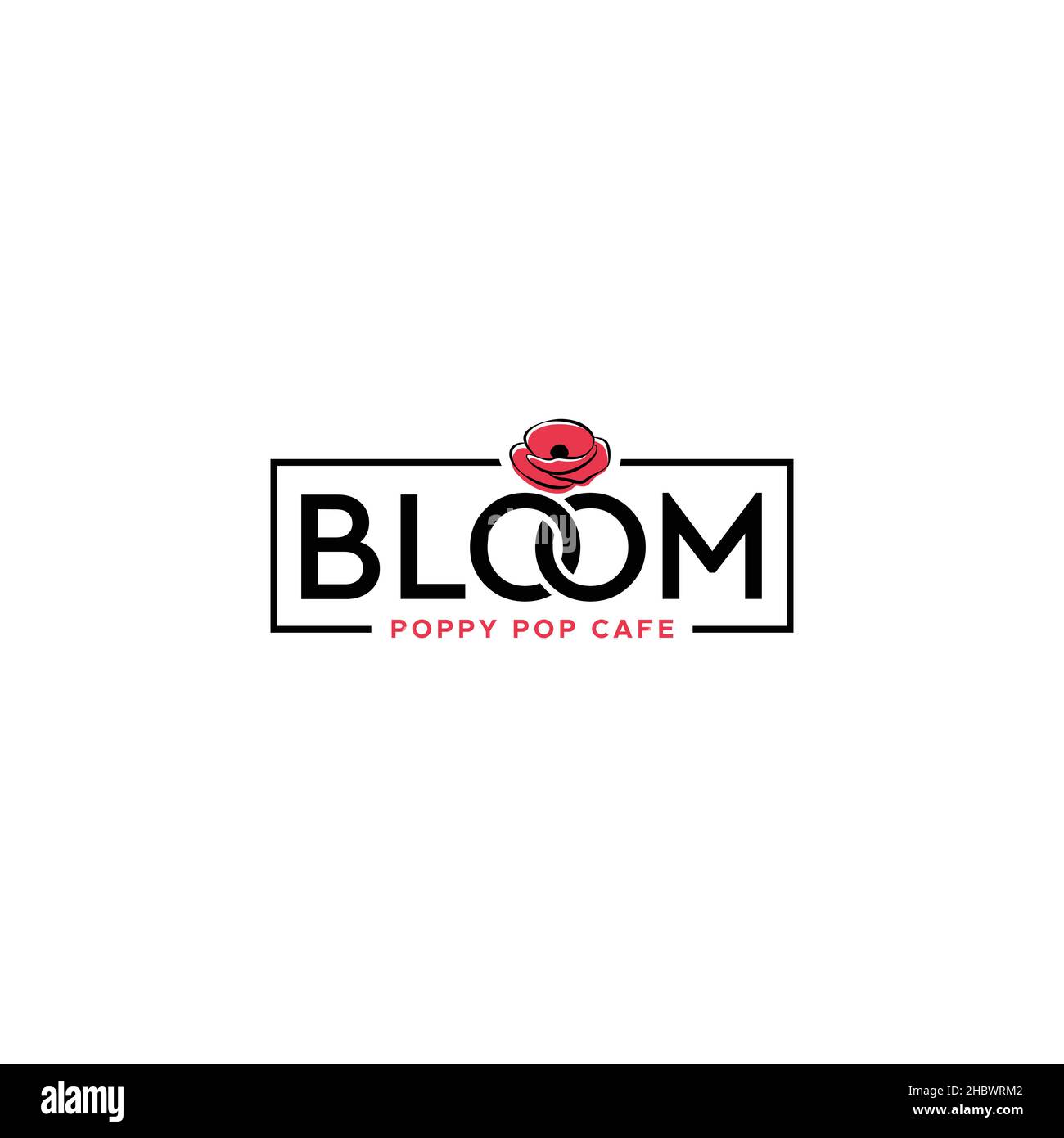 Design minimaliste plat avec logo fleur en relief Illustration de Vecteur