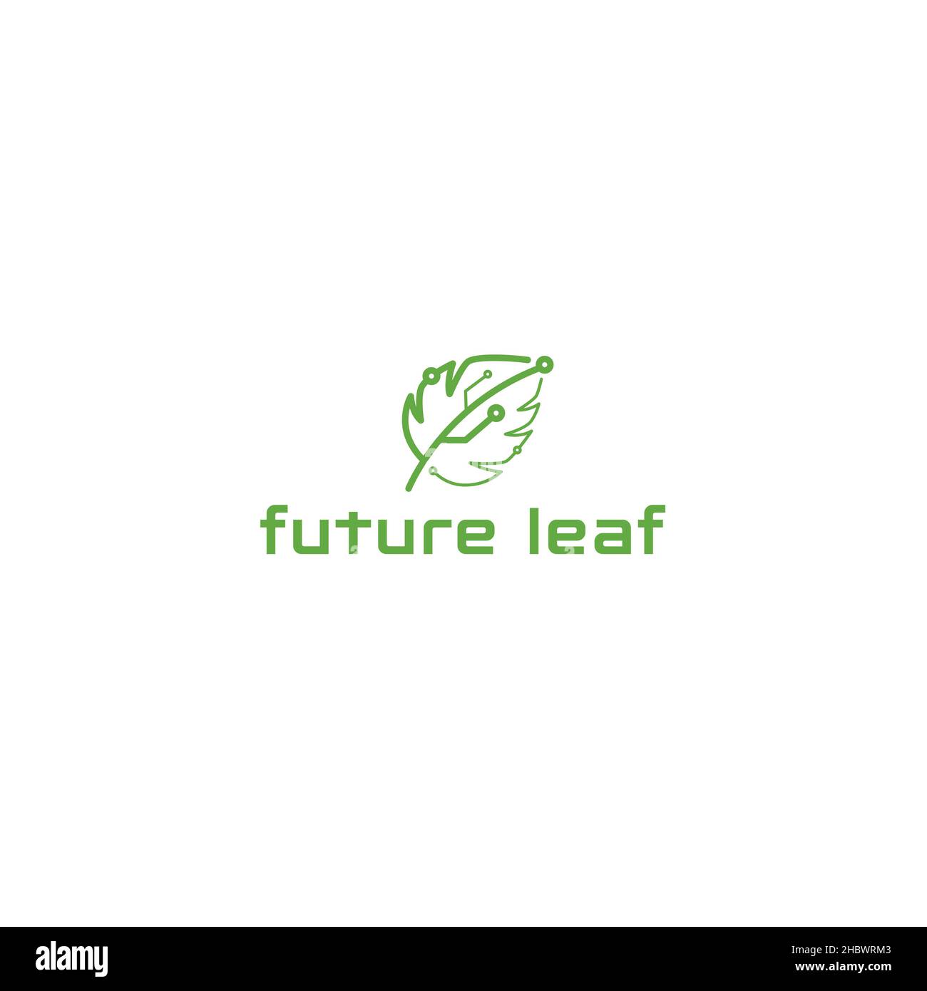 Design minimaliste et plat du logo de la technologie future Leaf Illustration de Vecteur
