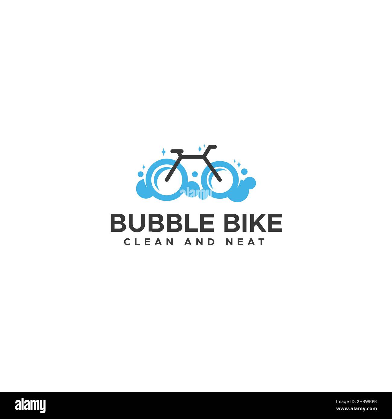 Bike Bubble plat simple et design épuré avec logo Illustration de Vecteur