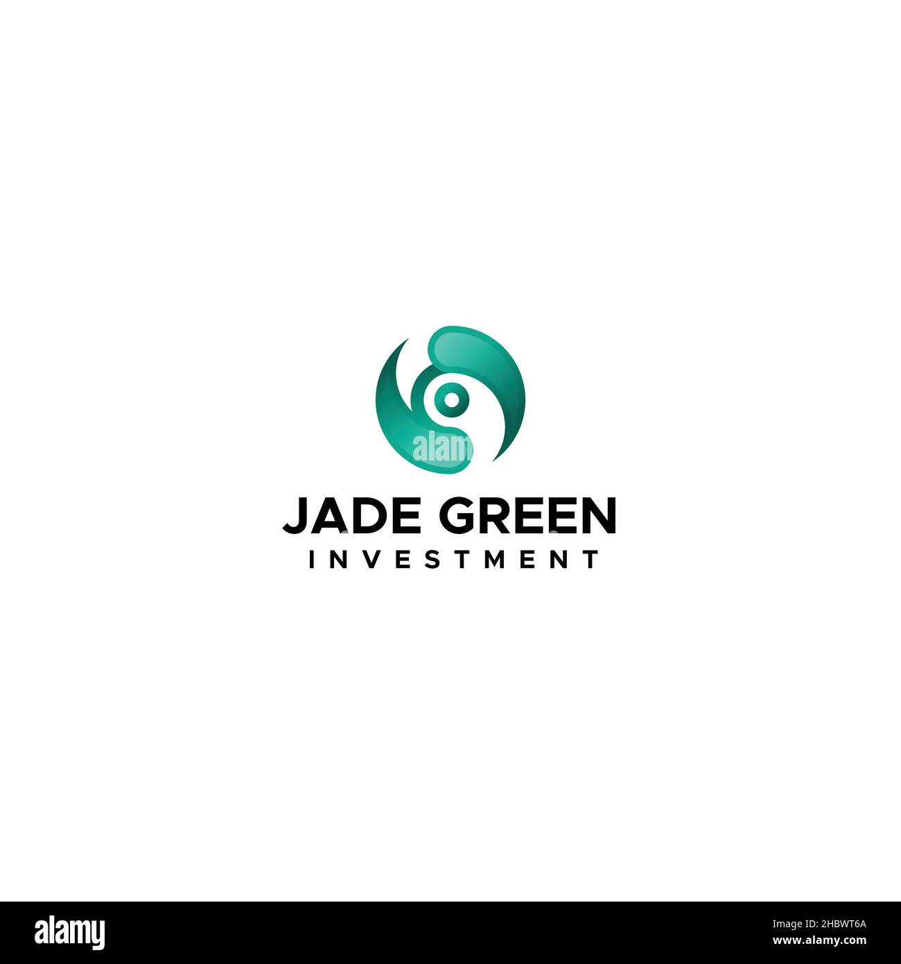 Design plat minimaliste avec logo VERT JADE Illustration de Vecteur