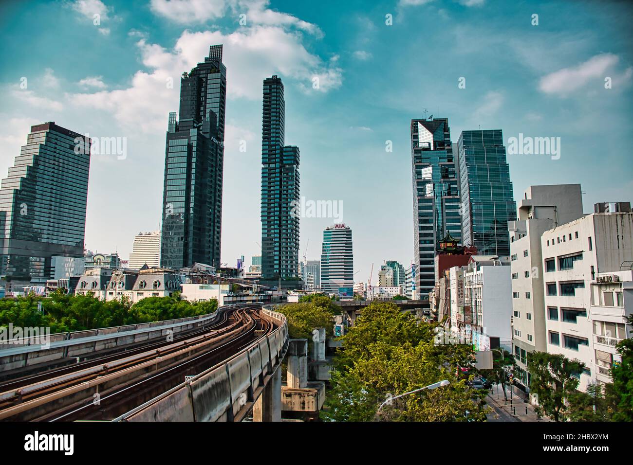 Bangkok, Thaïlande 12.03.2021 vue sur le paysage de Bangkokg depuis la station Chong Nonsi BTS Banque D'Images