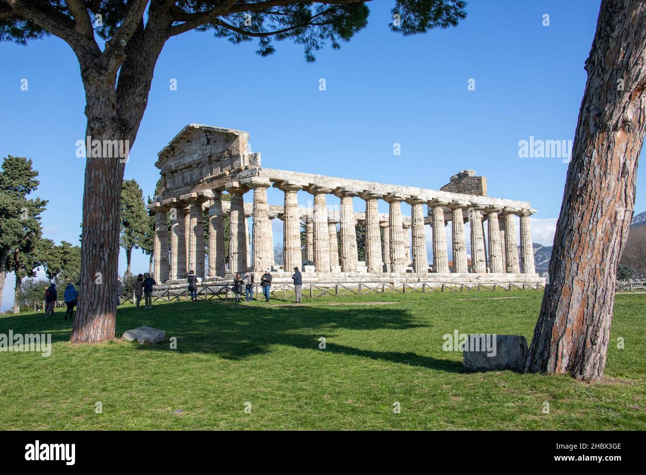 Temple d'Athéna, Tempio di Athena, Parc archéologique de Paestum, Italie Banque D'Images
