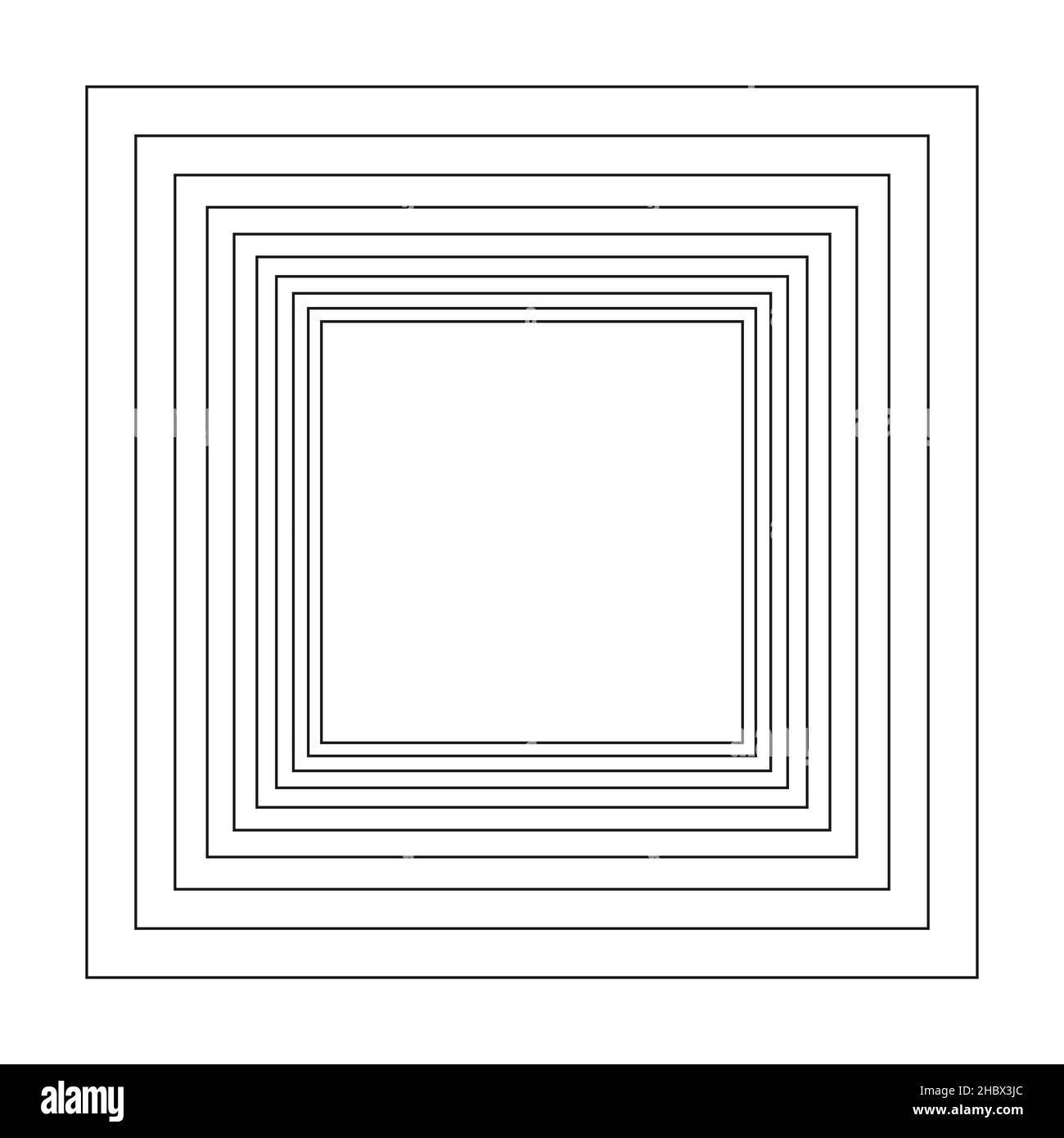 Cube de perspective filaire.3d salle de grille filaire.grille laser à 3d perspectives.Arrière-plan blanc du cyberespace avec maillage noir.Couloir numérique futuriste Illustration de Vecteur