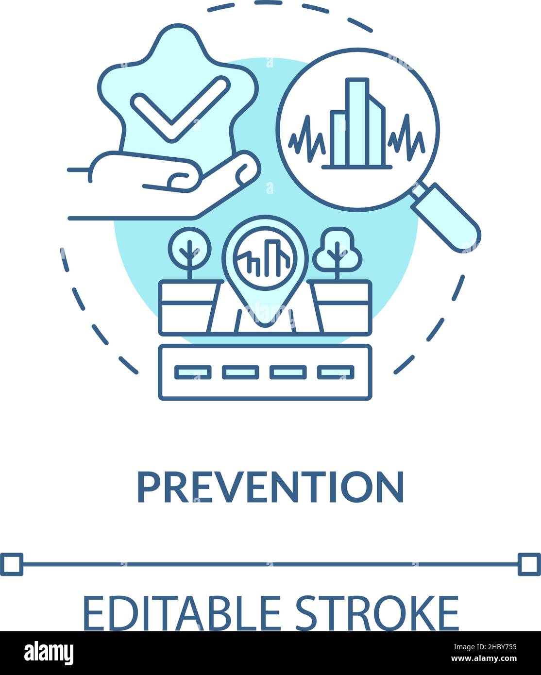 Icône de concept turquoise prévention Illustration de Vecteur