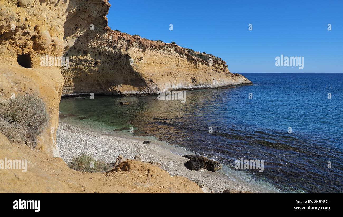 Baie solitaire à Cabo Cope, Murcia, Espagne Banque D'Images